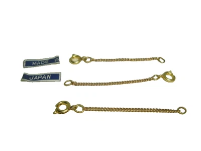 #3 Tres DE COLECCIÓN 2" Acero Dorado con Cadena de Latón Collar Extensión de Seguridad Extensor Foto 1 de 4