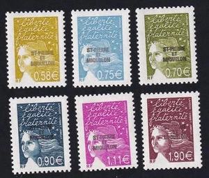 St Pierre & Miquelon overprint 2003 Marianne, MNH set of 6 sc#753-758 - Picture 1 of 1