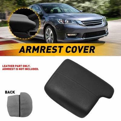Se adapta a Honda Accord 2013-2017 cuero consola central tapa reposabrazos cubierta revestimiento negro Foto 1 de 4