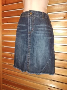 ROXY Size 3 Cotton Distressed Denim Blue Jean SKIRT Back Flap Pockets Cowgirl - Picture 1 of 10