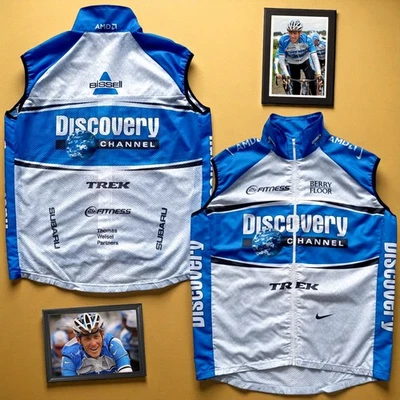 VTG 2005 Nike DISCOVERY CHANNEL Windstopper Cycling Vest — Lance Armstrong — XL - Image 1 of 4