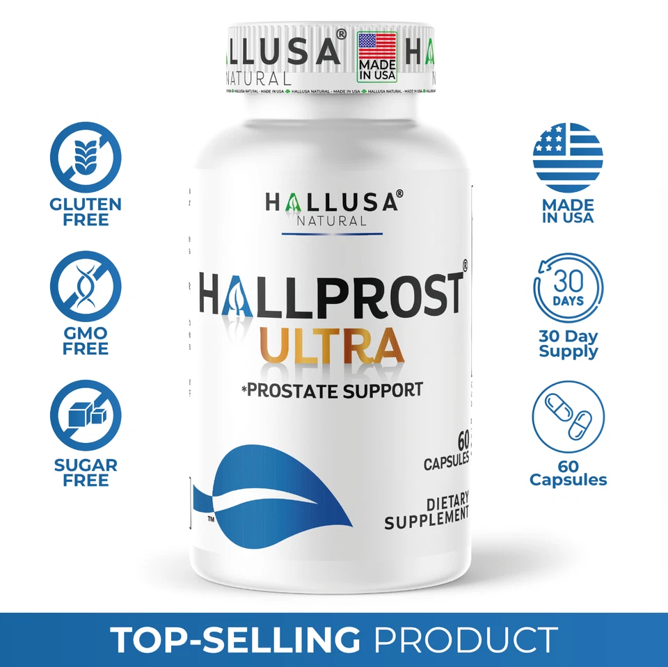 HALLPROST ULTRA Prostate health supplements for men - Inflamed prostate  60 Caps - Image 1 of 4