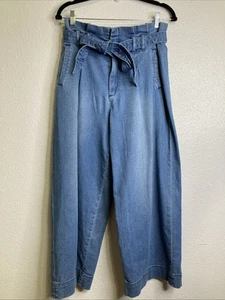 Pilcro and the Letterpress Chambray Wide Leg Tie Paperbag Waist Pants Women’s 8 - Picture 1 of 3