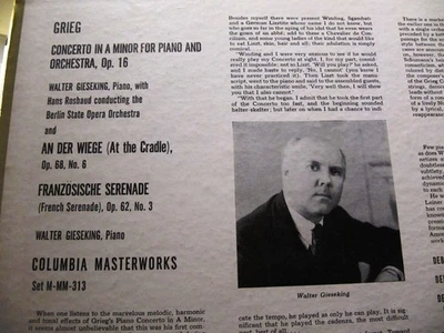 1937 Hans ROSBAUD Walter GIESEKING GRIEG Piano Concerto COLUMBIA Set 313 Berlin - Image 1 of 4