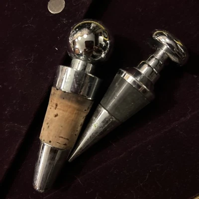 "JUEGO DE PARES 2 tapones de jarra de corcho pesado y cromo contemporáneo 3x1"" ajustador cónico" Foto 1 de 4