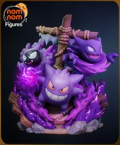 Chibi Gengar Ghost Pokémon Diorama Resin Kit 1:12 Scale nomnom Figures - Picture 1 of 12