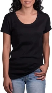 Kirkland Signature Ladies’ Pima Cotton Tee Black Size M Medium 100% Pima Cotton. - Picture 1 of 4