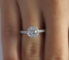 0.8 Ct Classic Pave Round Cut Diamond Engagement Ring I1 H White Gold Treated