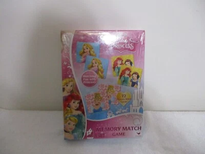Disney Princess MEMORY MATCH Game 72 Cards Ages 3+ Cinderella Ariel Girl's NEW! - Image 1 of 2