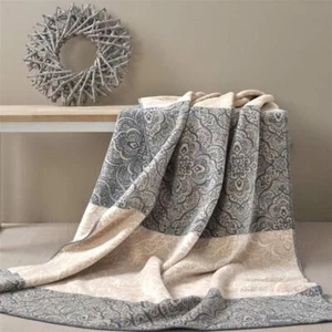 Sei Design Damast Plaid Baumwolldecke | Kuscheldecke | Wohndecke | 150x200cm - Bild 1 von 7