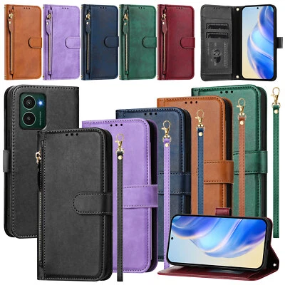 Magnetic Zip Wallet Leather Phone Case Cover For Nokia G42 C32 G22 C02 HMD Pulse - Image 1 of 4