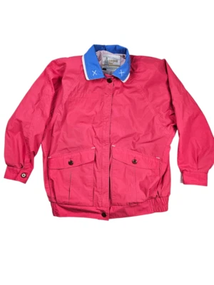 Vintage London Fog Jacket Womens XS Neon Pink Bomber Windbreaker Full Zip 90's - Image 1 of 4
