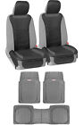 Gray Leather Car Front Seat Covers With Rubber Floor Mats Auto Truck Van Suv