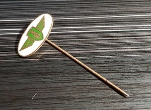 Zündapp Logo Oval Green-White Pin 'Round Pin Fastening' - Dimensions 22x10mm - Picture 1 of 2