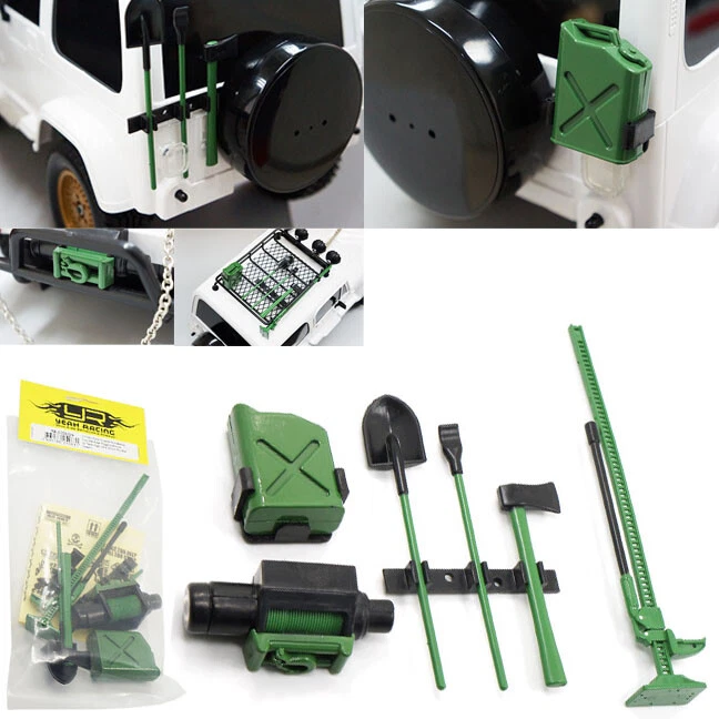 NEW Yeah Racing 1/10 Accessory Axe Shovel Oil Tank Jack Winch Pry FREE US SHIP - Image 1 of 1