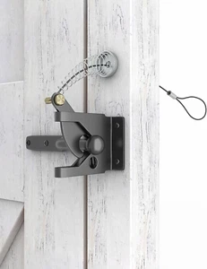Self Closing Gate Latch, with Spring Cable Pull for Wooden Fence Porch Door, Car - Picture 1 of 7