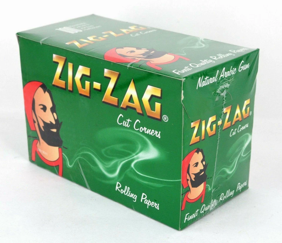  ZIG ZAG GREEN Rizla Cut Corners ROLLING Papers Tobacco Cigarette Filter UK - Image 1 of 1