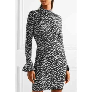 MICHAEL Michael Kors Size Small Black  Animal Print Metallic Sweater Dress  NEW! - Picture 1 of 8
