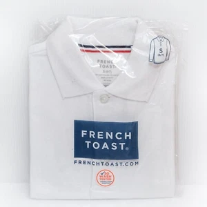 French Toast Long Sleeve Polo White Uniform Shirt Small 6/7 New - Picture 1 of 2