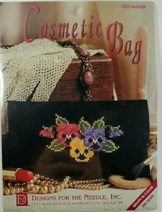 Cross Stitch Kit Cosmetic Bag #7303 PANSIES Designs for the Needle - Picture 1 of 2