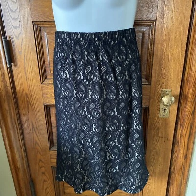 Nueva FALDA HOT GAL negra de encaje con forro crema para mujer talla grande 3X, nueva con etiquetas Foto 1 de 4