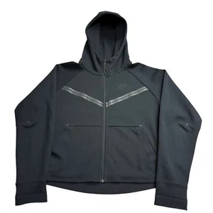 Nike Hoodie Womens Medium Black Tech Fleece Windrunner Full Zip Crop Sportswear - Picture 1 of 11