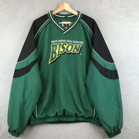 North Dakota State Bison Mens Size XL Green Pullover Jacket Cover