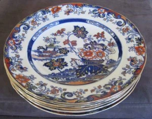 Six 1840's Minton Amherst Japan 8.75" Luncheon Plates Set #2 - Picture 1 of 1