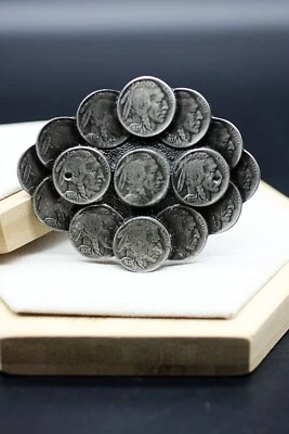 Vintage Genuine Buffalo Nickles Belt Buckle Made In USA 1984 - Image 1 of 4