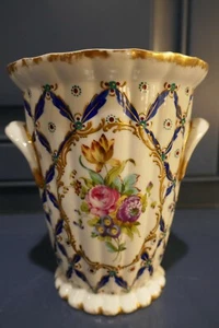 Sevres 18th Century Porcelain Vase with Oeil-De-Perdrix Pattern and Floral Spray - Picture 1 of 11