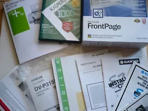 LOT, COMPUTER SOFTWARE FRONTPAGE, HP OFFICEJET SOFTWARE, VARIOUS VINTAGE MANUALS - Picture 1 of 6