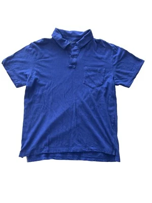 Polo de bambú para hombre talla L azul real manga corta botón algodón bambú Foto 1 de 4