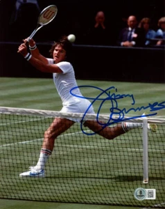 JIMMY CONNORS SIGNED AUTOGRAPHED 8x10 PHOTO CELEBRATED TENNIS LEGEND BECKETT BAS - Picture 1 of 2