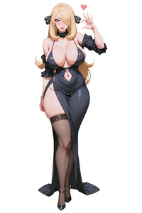 Cynthia Pokemon Waifu Sticker 3" Set of 2 Anime Car Decal Weatherproof - Picture 1 of 1