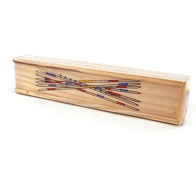 Traditional Wooden Retro Pick Up Sticks Game Set Wooden Box - Image 1 of 4