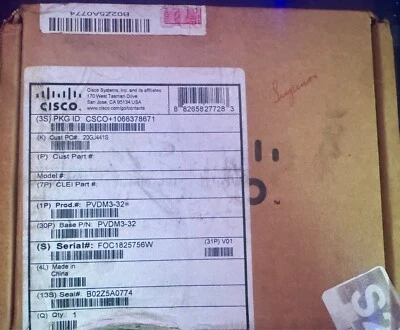 NEW CISCO 2921-V/K9 Gigabit VoiP Router PVDM3-32 uck9 ios-15.7 CME-12.0 2921 NIB - Image 1 of 2