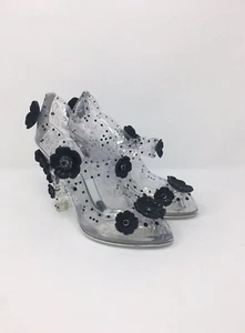 DOLCE & GABBANA décolleté Mary Jane trasparenti in PVC con applicazione floreale - UK 3 - £ 1350 - Foto 1 di 11