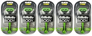 Gillette Body Razor Handle - Holds Body, Venus, & Mach3 Blades (5 Pack) - Picture 1 of 1