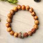 Natural 10Mm Rudraksha Bodhi Mala Olive Wood Bracelet Adjustable Artisan