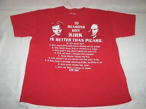 Maglietta Star Trek 10 Reasons Why Kirk is Better Than Picard L Rossa  - Foto 1 di 2
