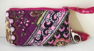Cartera para monedas/cambios/tarjetas Vera Bradley con patrón floral acolchada con cremallera con llavero - Imagen 1 de 2