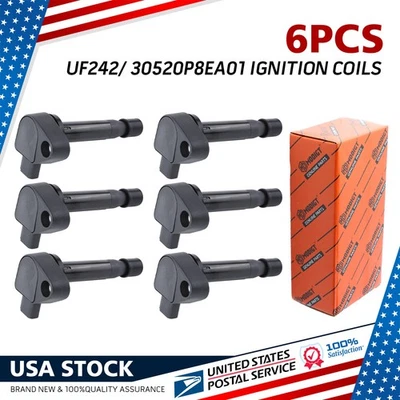 Paquete de 6 bobinas de encendido 30520P8EA01 para Honda Odyssey Acura 1999-2009 3,0/3,2/3,5 L Foto 1 de 4