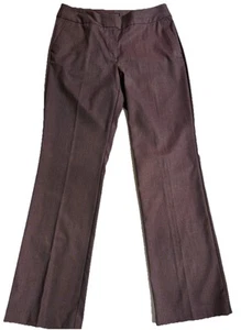 Ann Taylor Factory Pants Sz 4 Red Brown Stretch Career Straight Leg Trousers - Picture 1 of 13