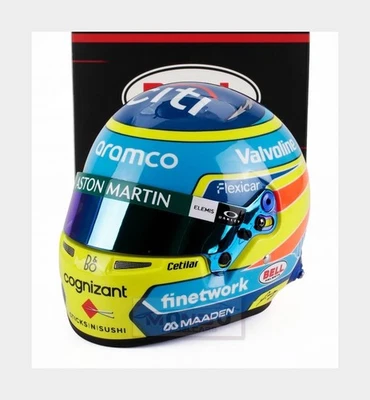 1:2 MINI HELMET Bell Casco F1 Fernando Alonso #14 2025 Yellow Blue MH4100422 - Immagine 1 di 2