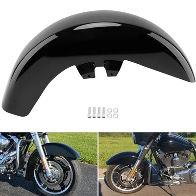Vivid Black Front Fender For Harley Touring Road King Classic FLHRC 1989-2013 Foto 1 de 4