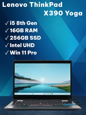 Lenovo ThinkPad X390 Yoga – i5-8th 16GB RAM 256GB SSD 13,3" FullHD Touch Stift - Bild 1 von 4