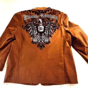 Chaqueta Blazer De Colección Xtreme Couture Para Hombres 48/50 Affliction Gráfico Bordes Envejecidos - Imagen 1 de 8