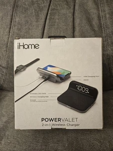 New In Box iHome Power Valet Pro 2-in-1 Wireless Charger Alarm Clock - Picture 1 of 4