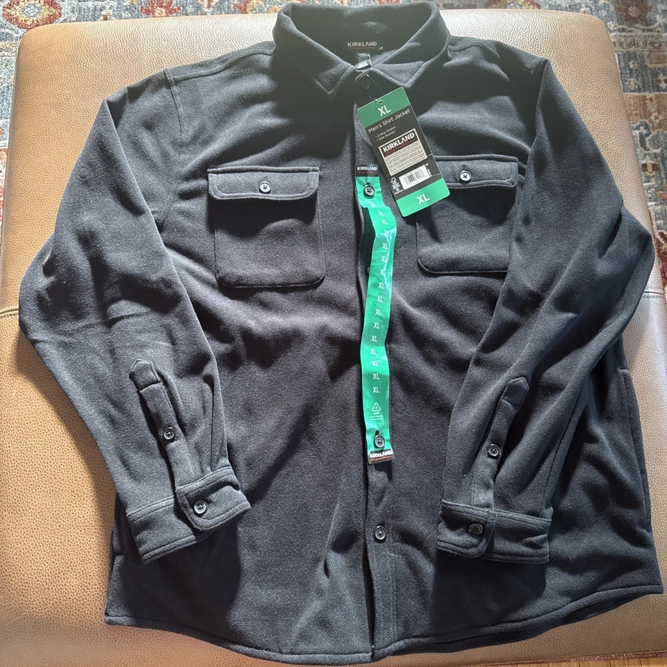 Kirkland Signature Hombre Camisa Chaqueta Negra Talla XL Botones 4 Bolsillos Nueva con Etiquetas Foto 1 de 2
