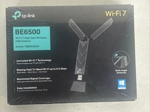 BE6500 Wi-Fi 7 High Gain Wireless USB Adapter, Tri-Band, MLO, Broader Coverage,O - Photo 1/1
